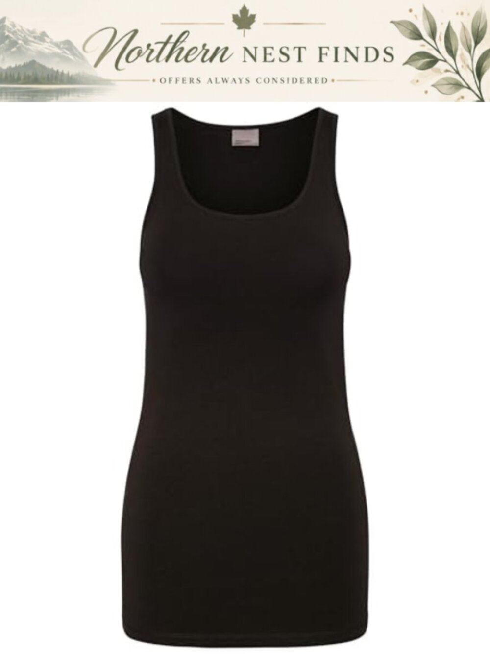 Sleeveless Scoop Neck Cotton Blend Tank Top Regular Fit